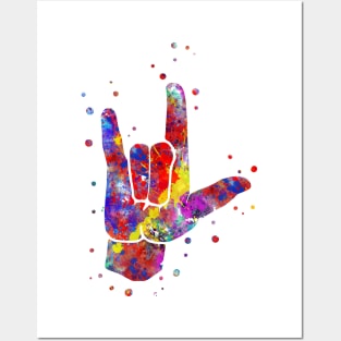 I love you ASL sign language Posters and Art